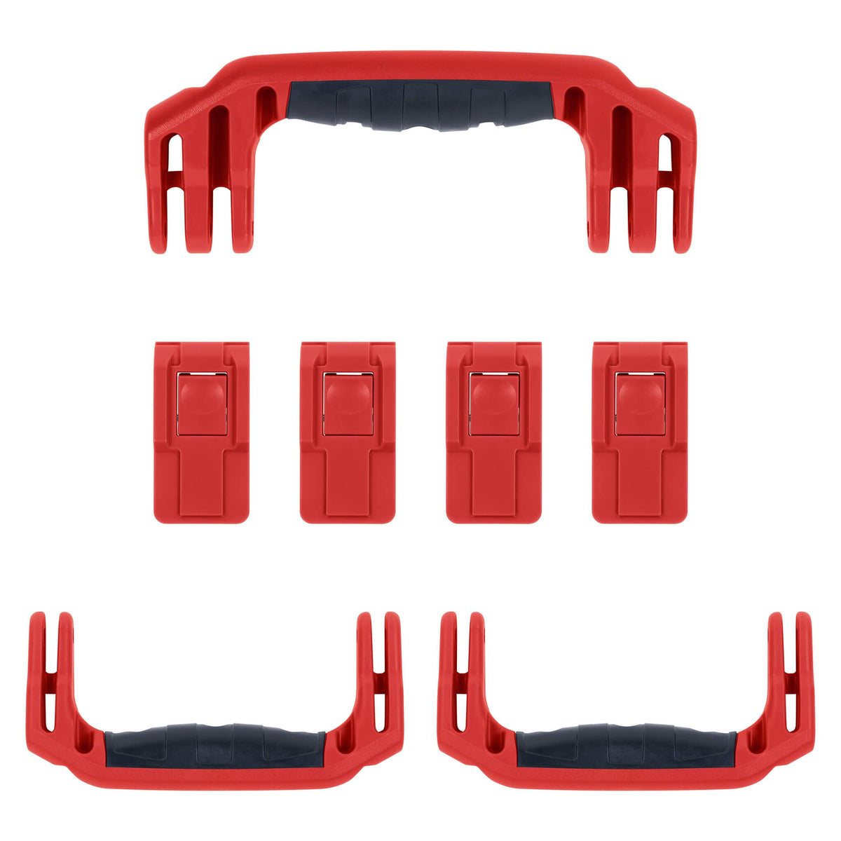 Pelican 1607 Air Replacement Handles &amp; Latches, Red (Set of 3 Handles, 4 Latches) ColorCase 