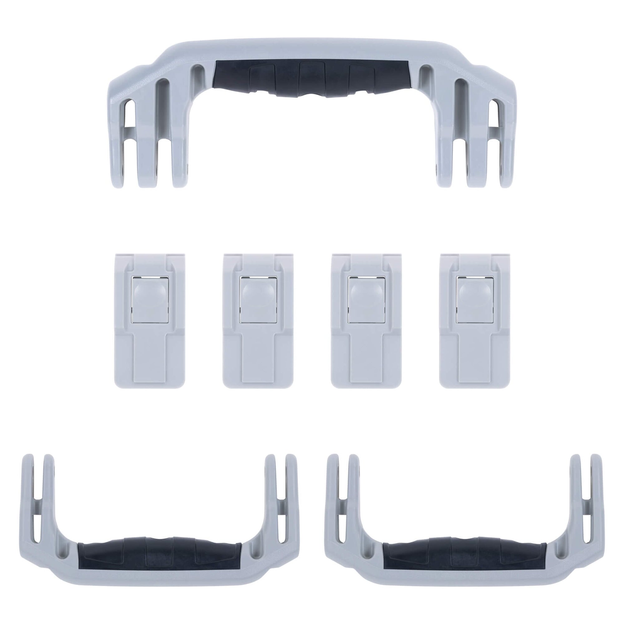 Pelican 1607 Air Replacement Handles & Latches, Silver (Set of 3 Handles, 4 Latches) ColorCase 