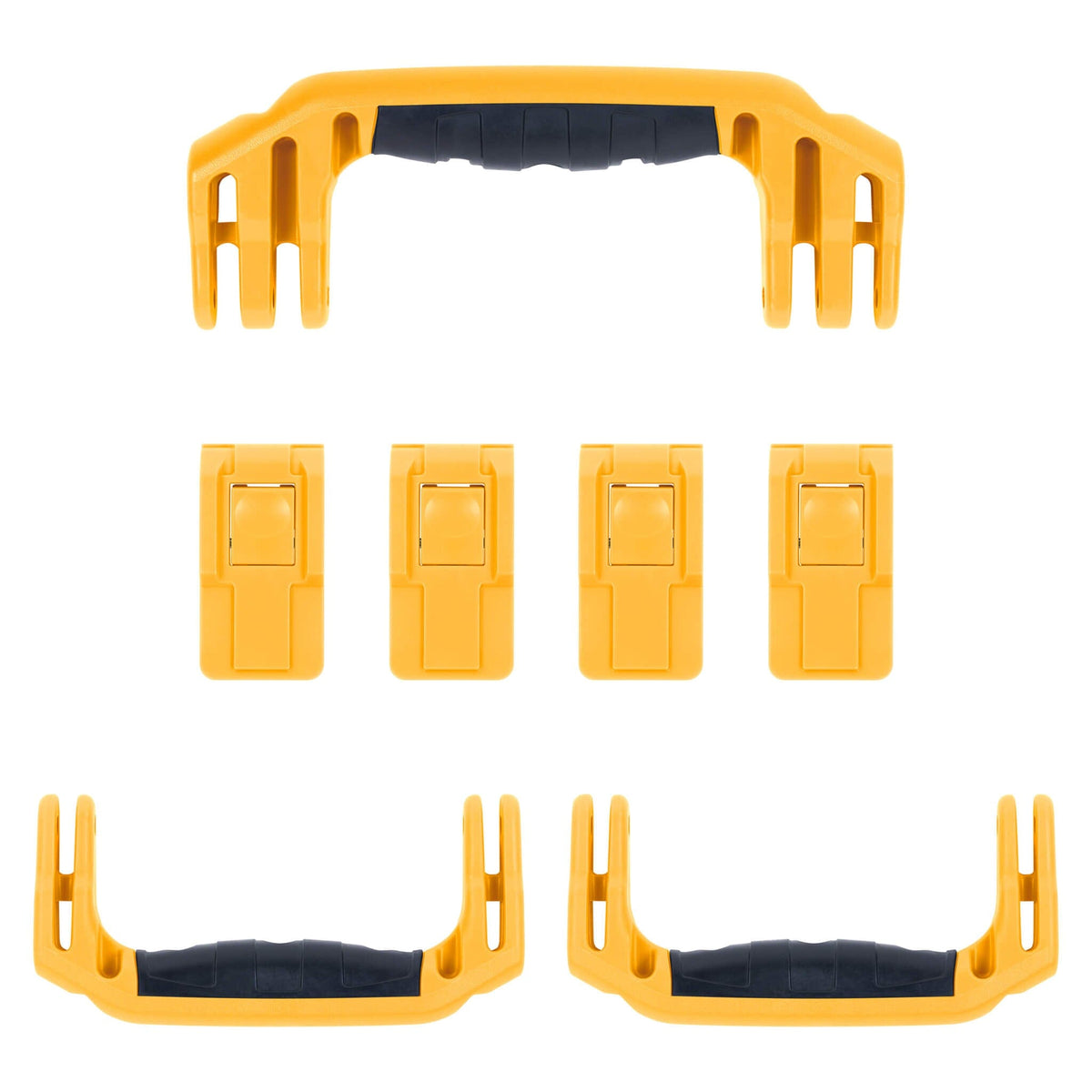 Pelican 1607 Air Replacement Handles &amp; Latches, Yellow (Set of 3 Handles, 4 Latches) ColorCase 