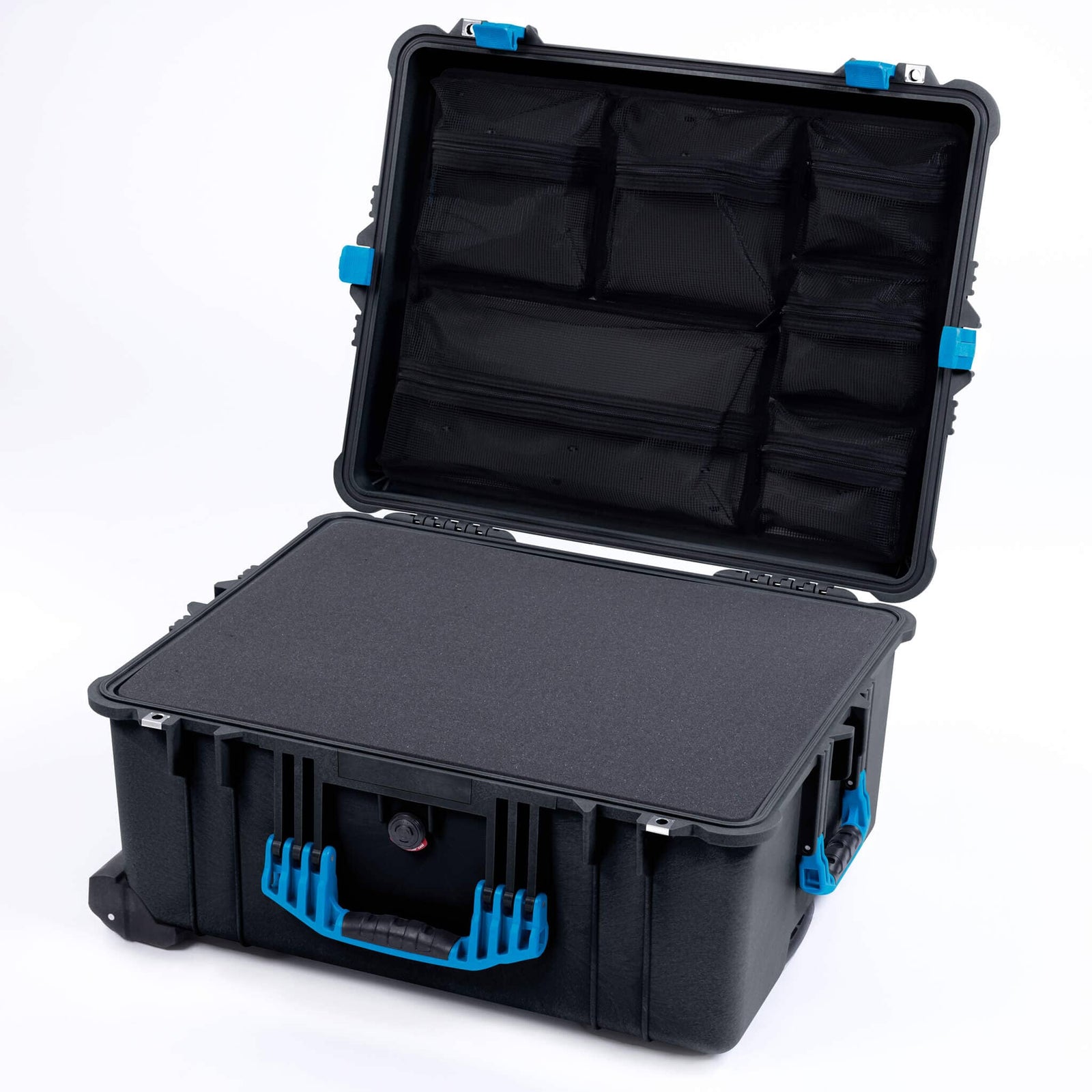 Pelican 1610 Case, Black with Blue Handles and Latches ColorCase 