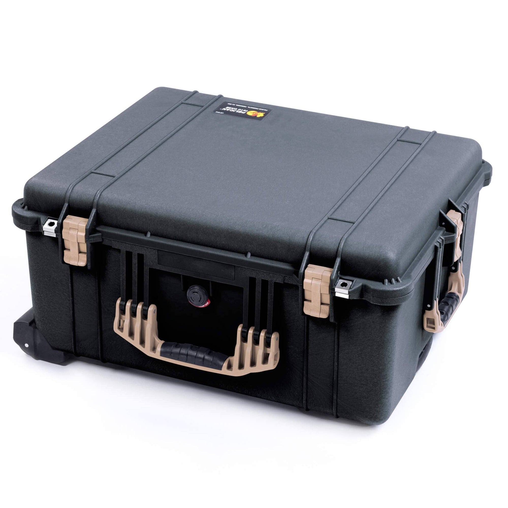 Pelican 1610 Case, Black with Desert Tan Handles and Latches ColorCase 