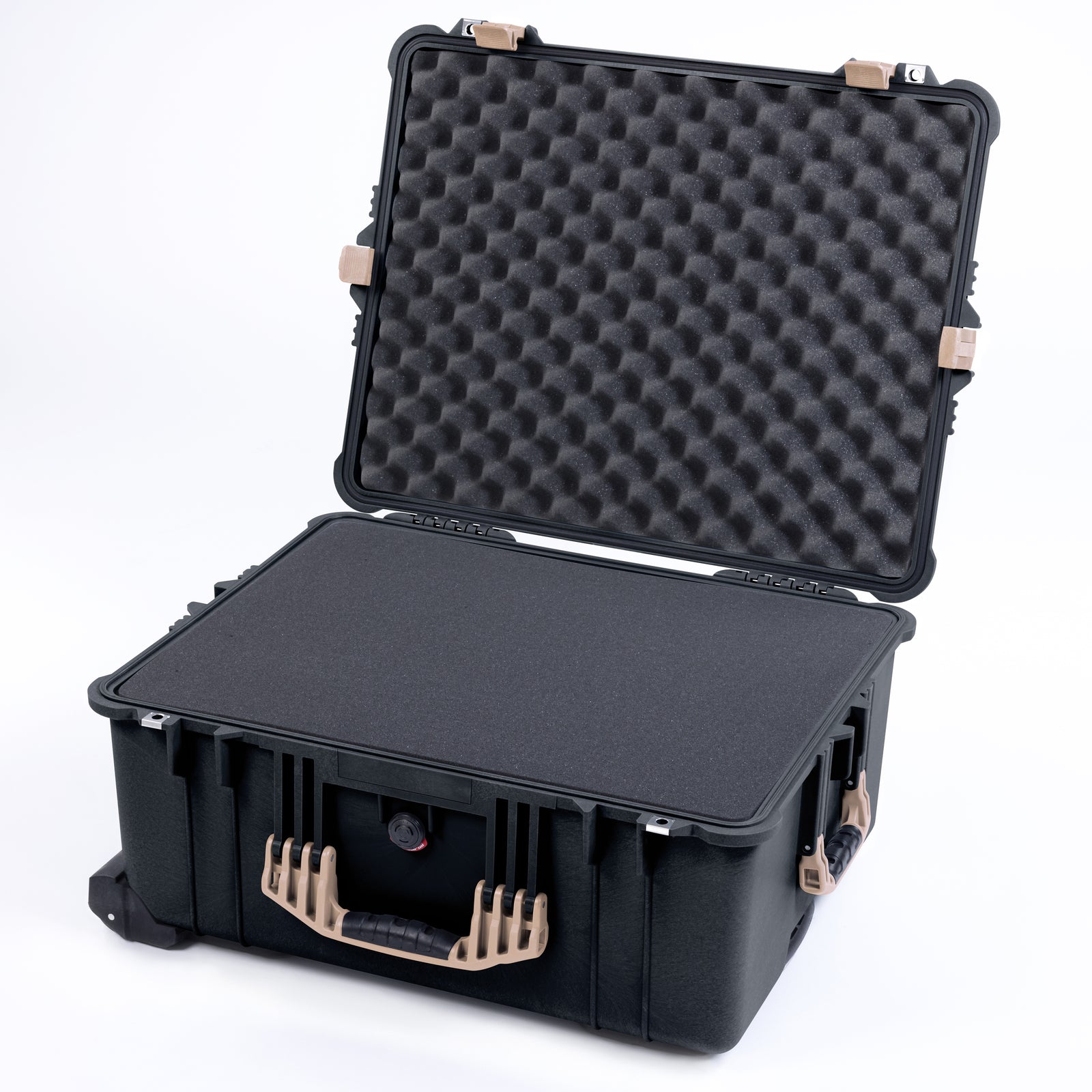 Pelican 1610 Case, Black with Desert Tan Handles and Latches