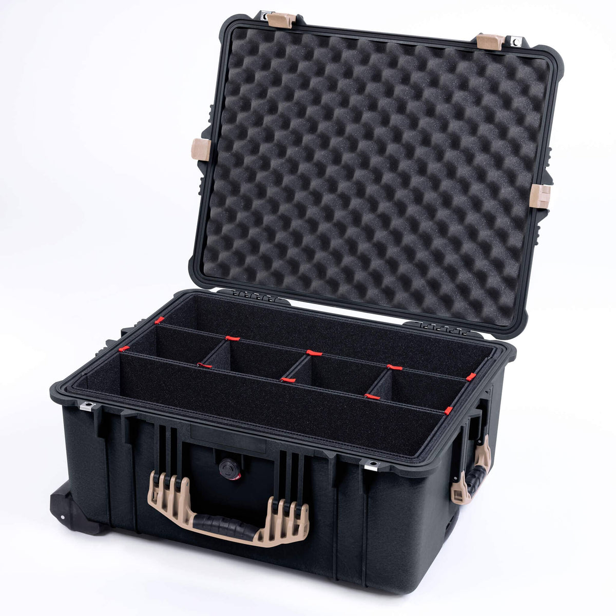 Pelican 1610 Case, Black with Desert Tan Handles and Latches ColorCase 