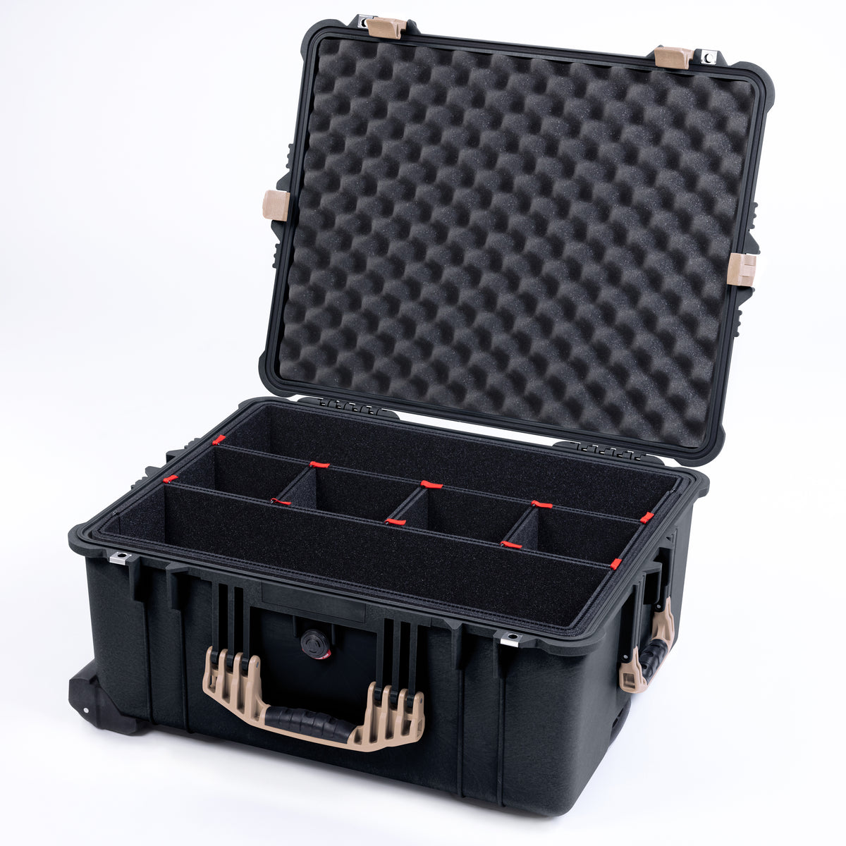 Pelican 1610 Case, Black with Desert Tan Handles and Latches