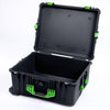 Pelican 1610 Case, Black with Lime Green Handles and Latches ColorCase