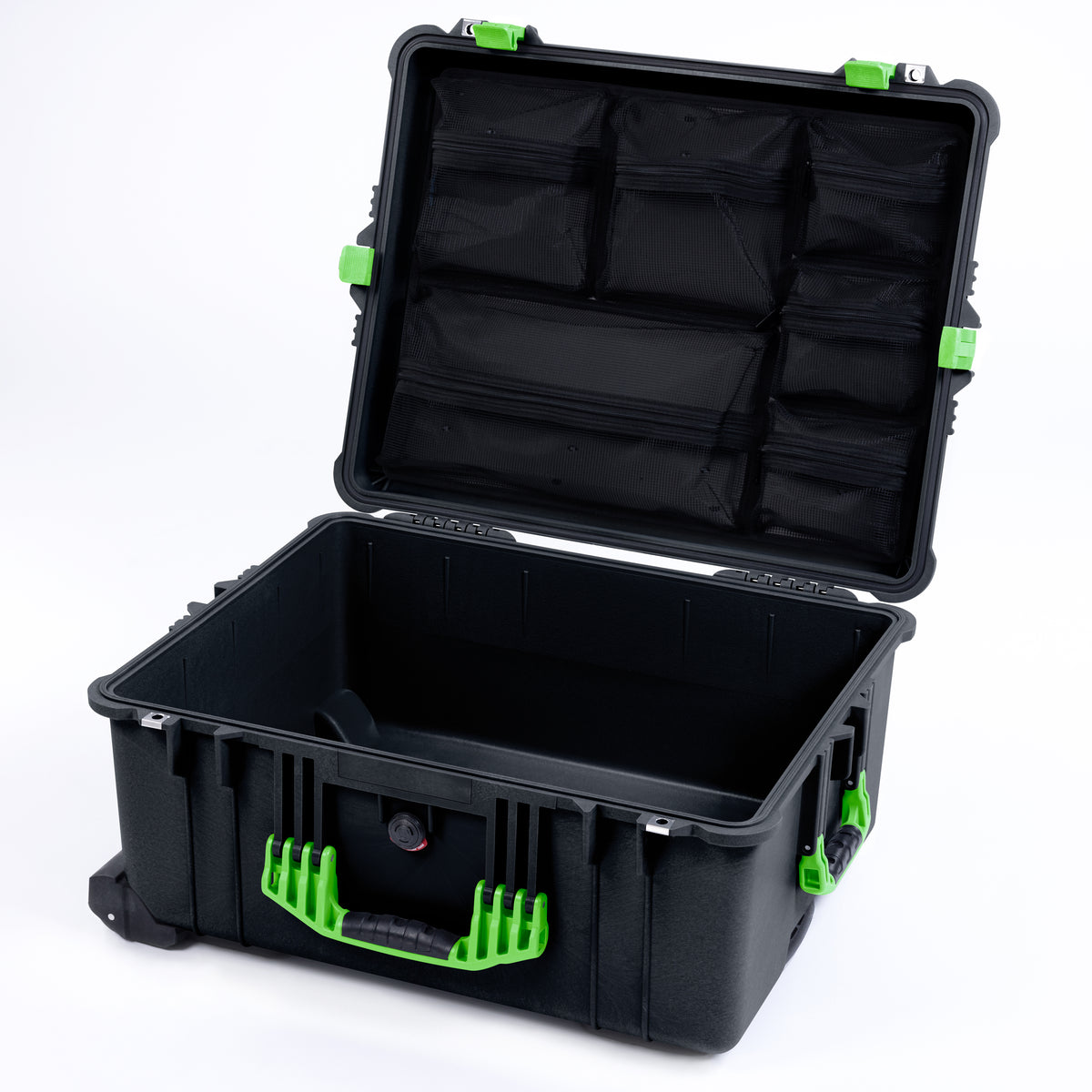 Pelican 1610 Case, Black with Lime Green Handles and Latches