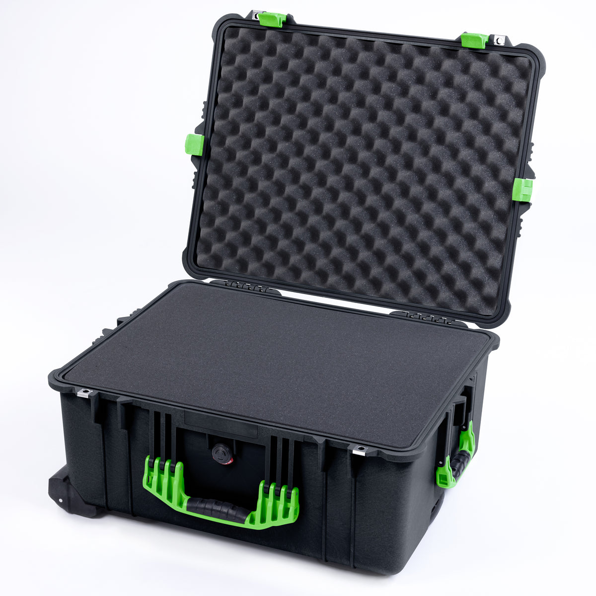 Pelican 1610 Case, Black with Lime Green Handles and Latches