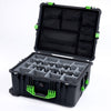 Pelican 1610 Case, Black with Lime Green Handles and Latches ColorCase