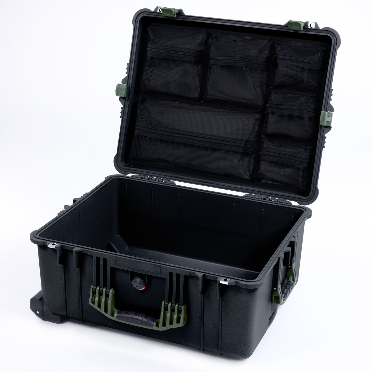 Pelican 1610 Case, Black with OD Green Handles and Latches