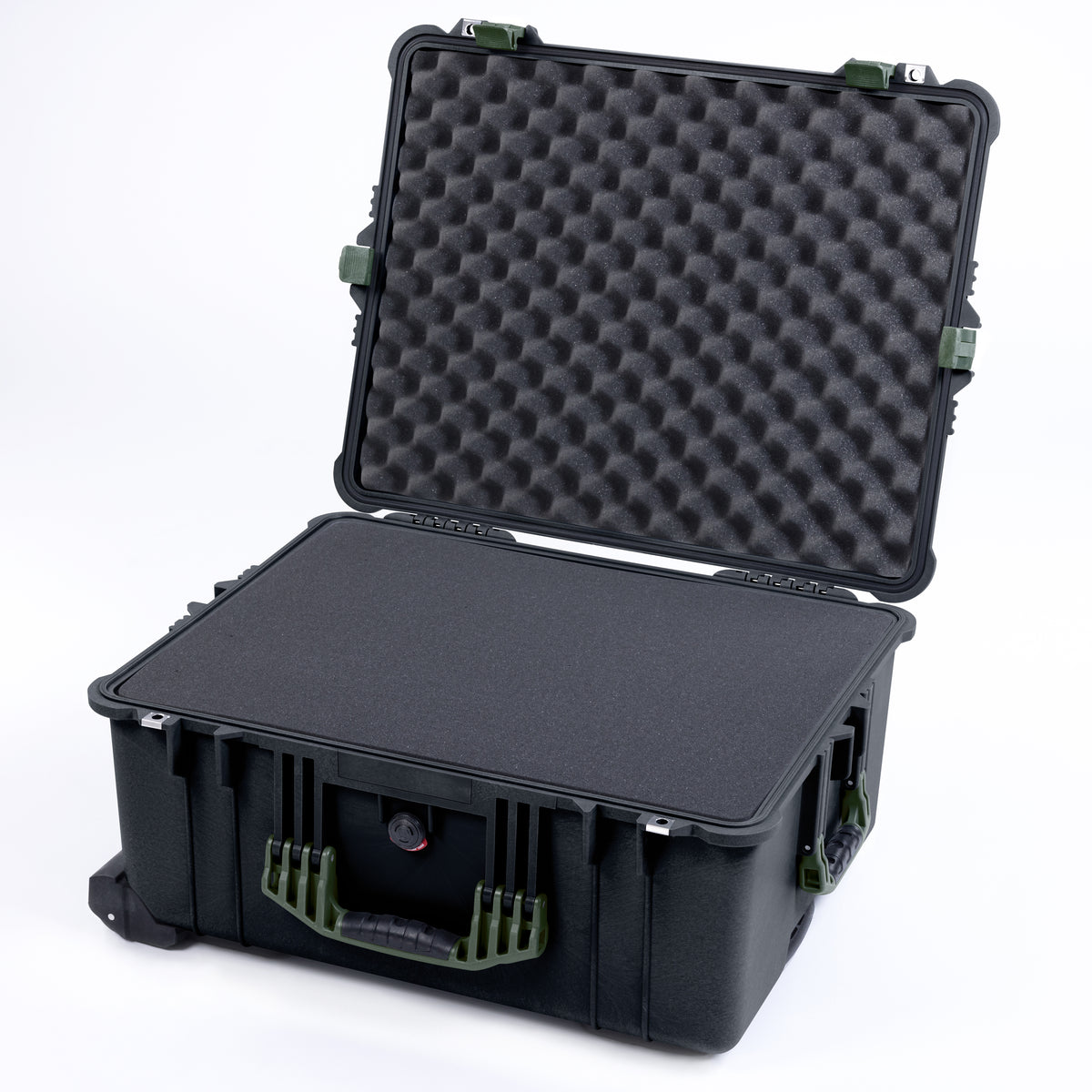 Pelican 1610 Case, Black with OD Green Handles and Latches