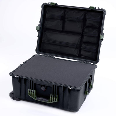 Pelican 1610 Case, Black with OD Green Handles and Latches ColorCase