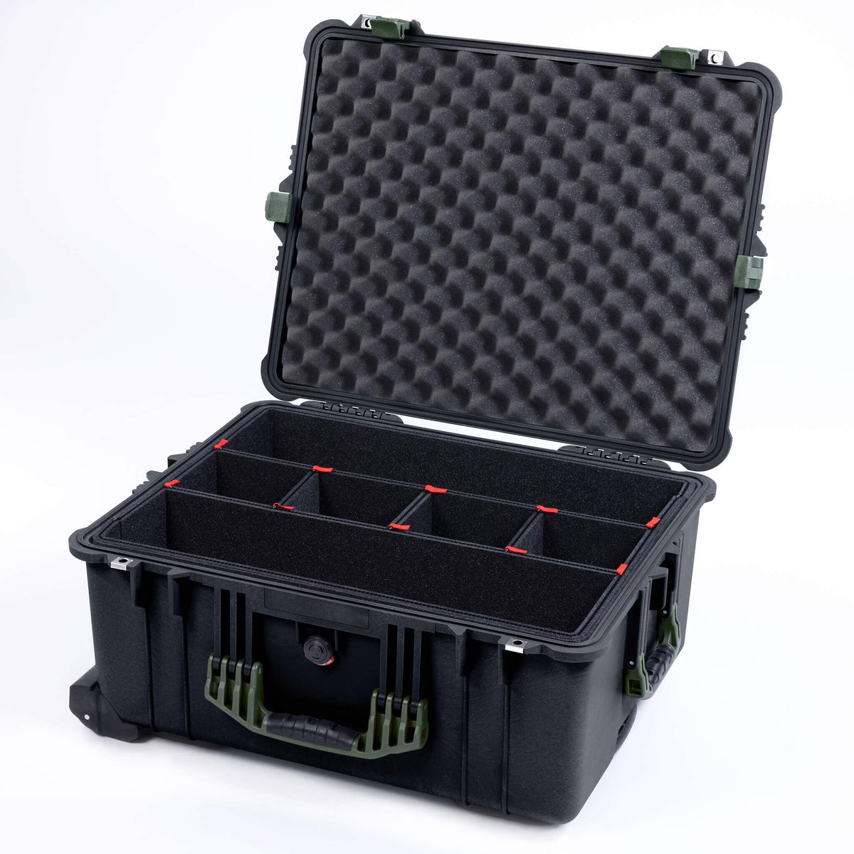 Pelican 1610 Case, Black with OD Green Handles and Latches ColorCase 