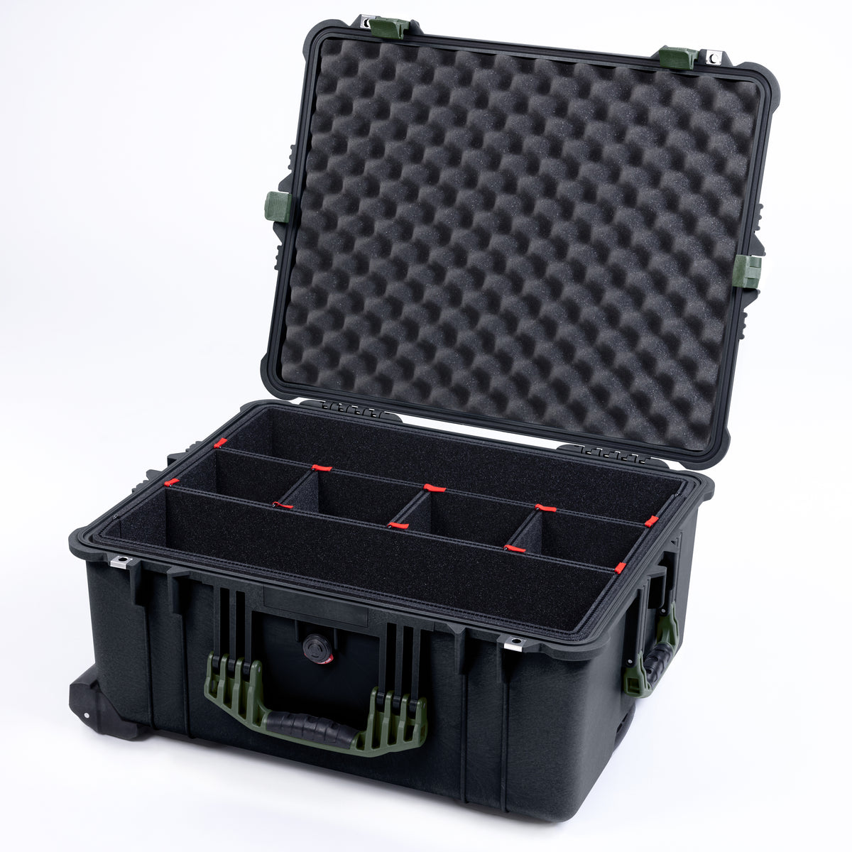 Pelican 1610 Case, Black with OD Green Handles and Latches