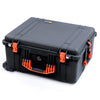 Pelican 1610 Case, Black with Orange Handles and Latches ColorCase