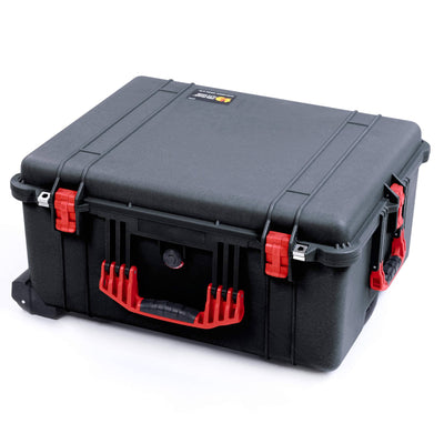 Pelican 1610 Case, Black with Red Handles and Latches ColorCase