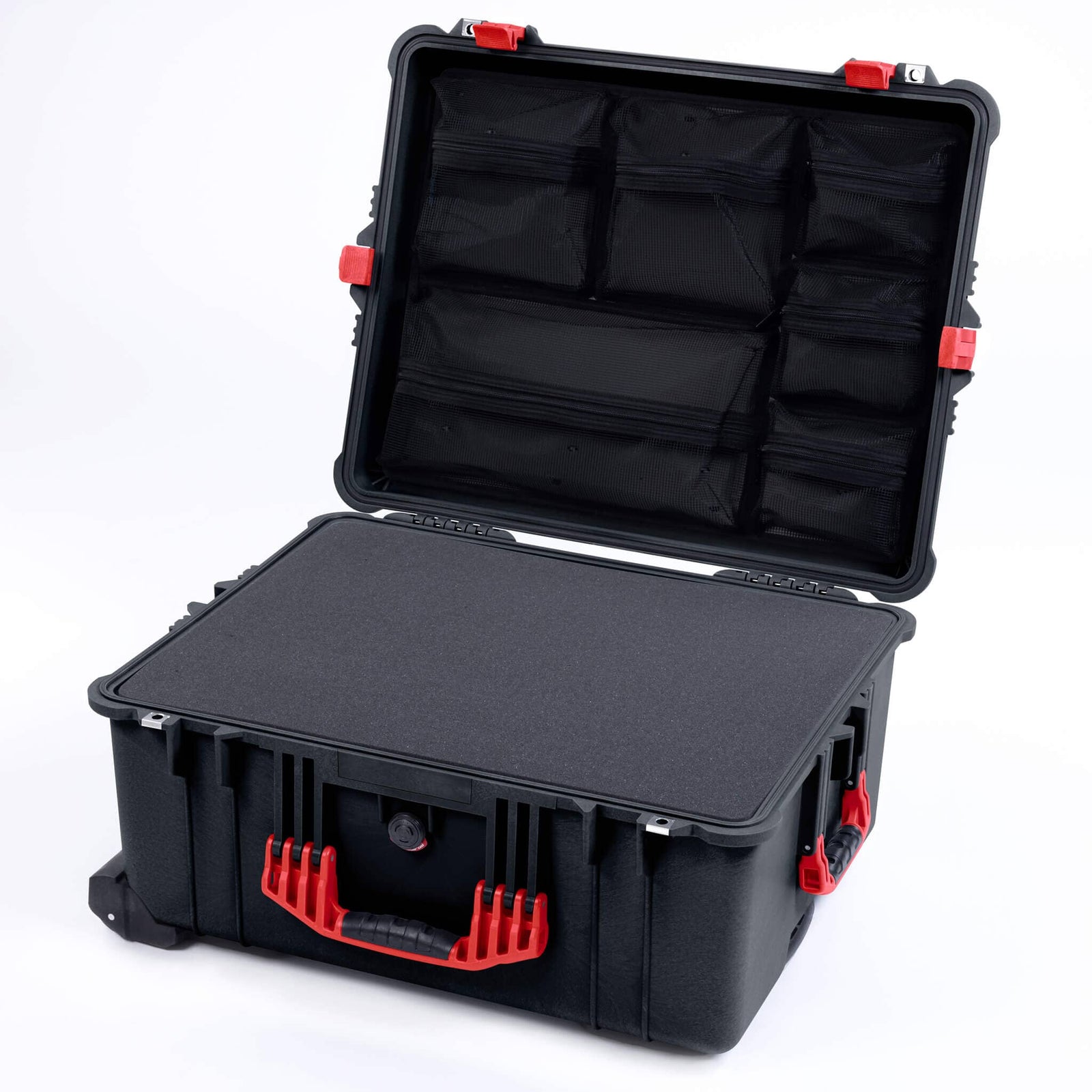 Pelican 1610 Case, Black with Red Handles and Latches ColorCase 