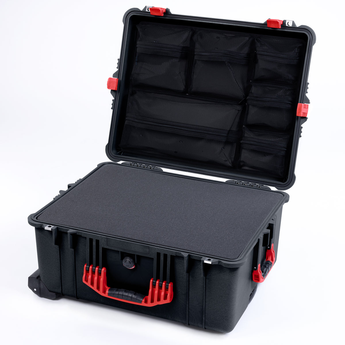 Pelican 1610 Case, Black with Red Handles and Latches