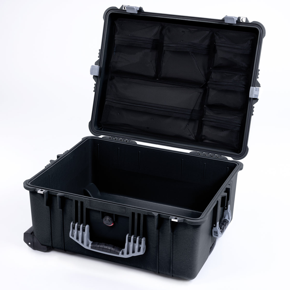 Pelican 1610 Case, Black with Silver Handles and Latches