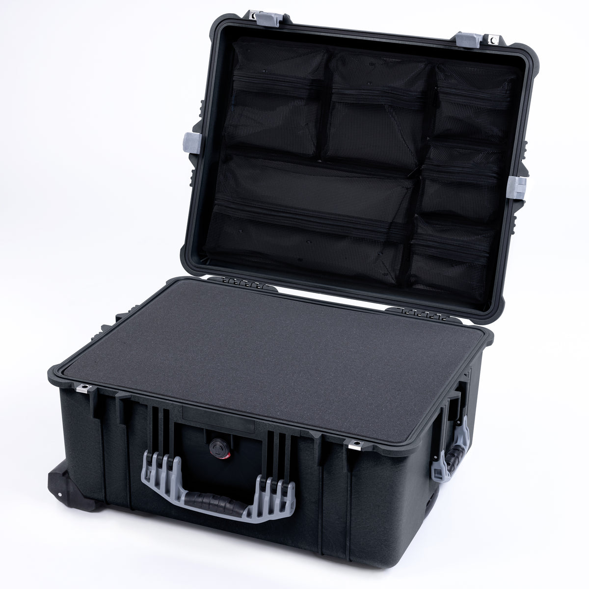 Pelican 1610 Case, Black with Silver Handles and Latches