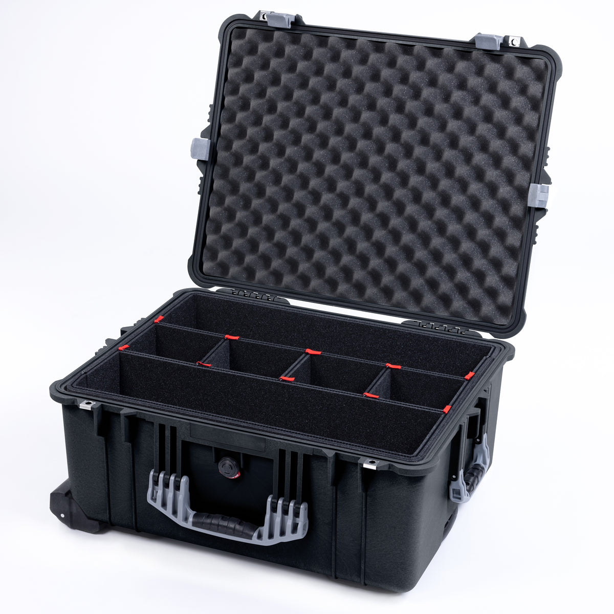 Pelican 1610 Case, Black with Silver Handles and Latches