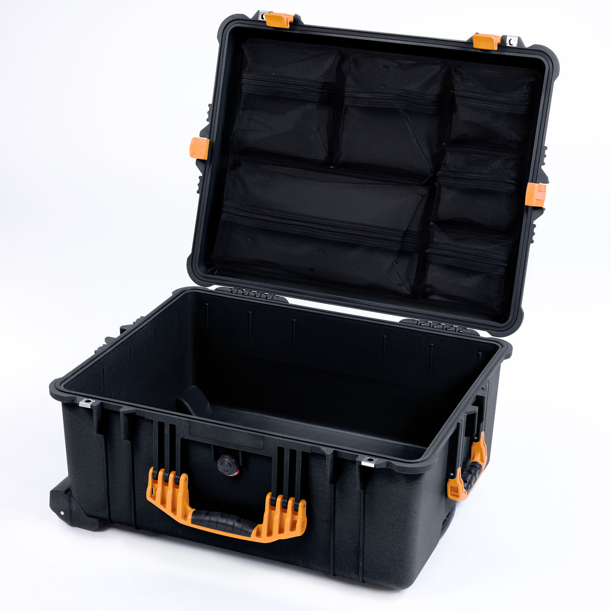 Pelican 1610 Case, Black with Yellow Handles and Latches