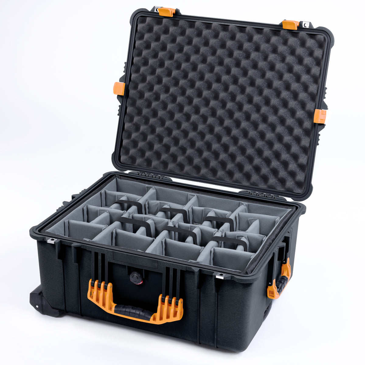 Pelican 1610 Case, Black with Yellow Handles and Latches