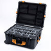 Pelican 1610 Case, Black with Yellow Handles and Latches ColorCase