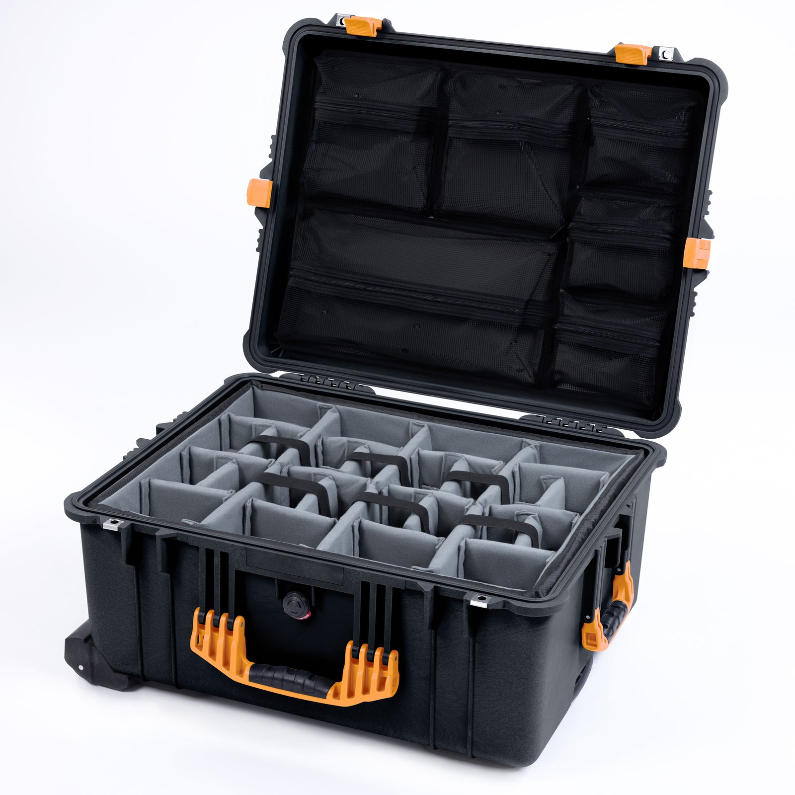 Pelican 1610 Case, Black with Yellow Handles and Latches