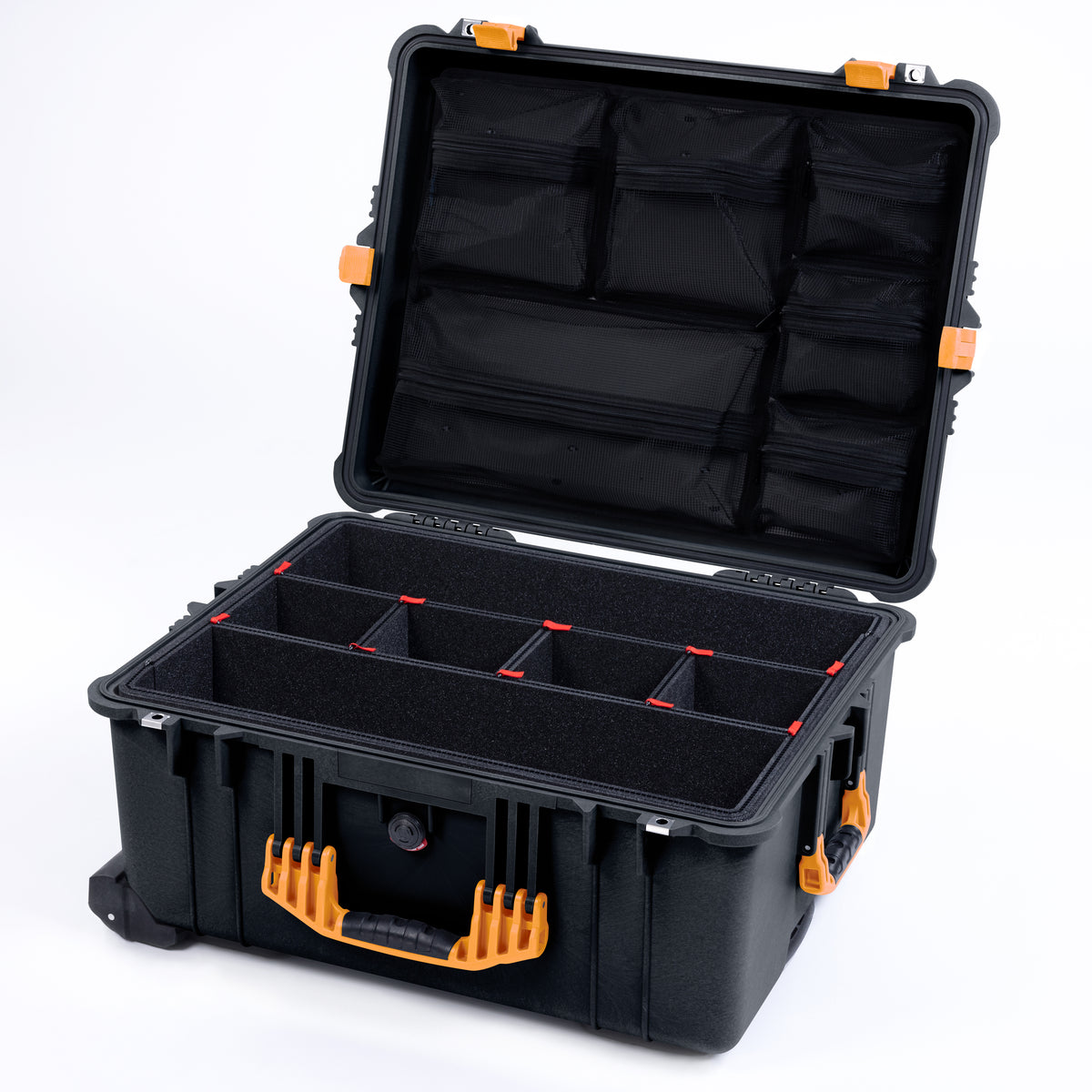 Pelican 1610 Case, Black with Yellow Handles and Latches