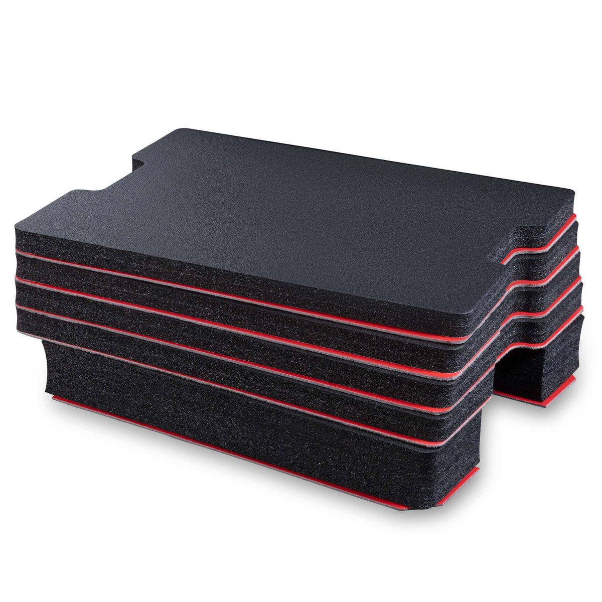 Pelican 1610 Tool Foam Kit (Set of 5 Black Foam Inserts with Red Plastic Backing) ColorCase 