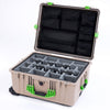 Pelican 1610 Case, Desert Tan with Lime Green Handles and Latches ColorCase