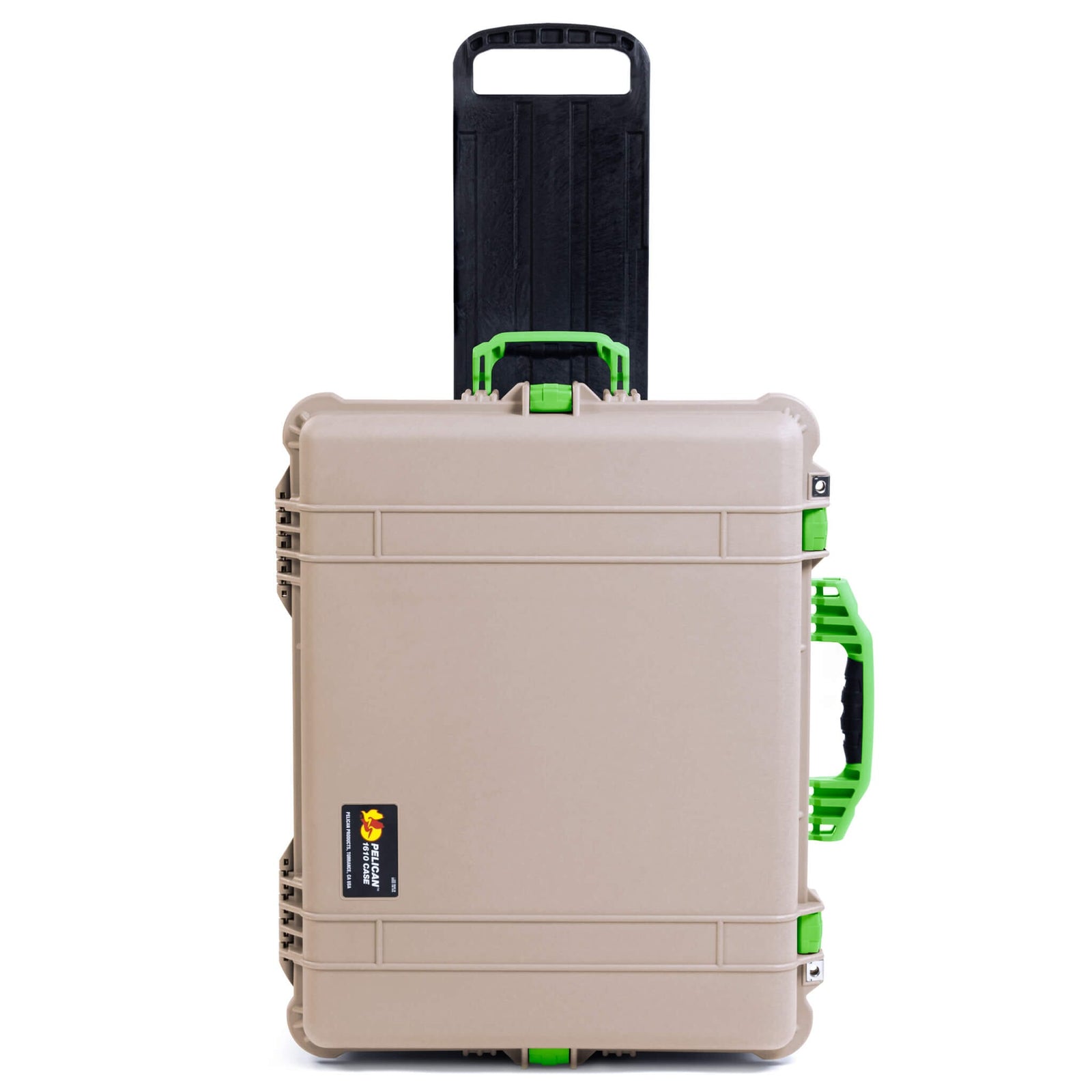 Pelican 1610 Case, Desert Tan with Lime Green Handles and Latches