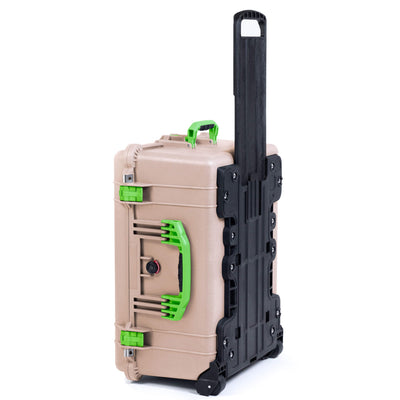 Pelican 1610 Case, Desert Tan with Lime Green Handles and Latches ColorCase