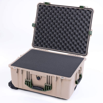 Pelican 1610 Case, Desert Tan with OD Green Handles & Latches ColorCase