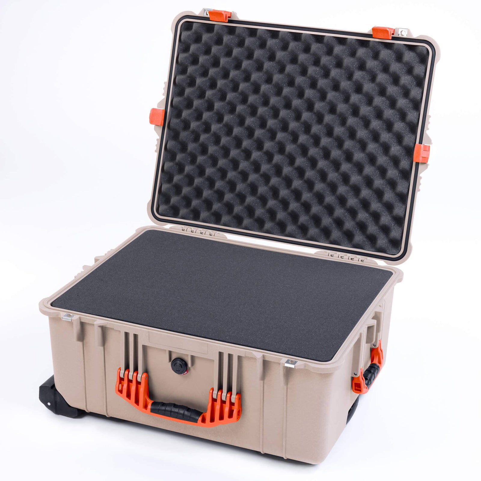 Pelican 1610 Case, Desert Tan with Orange Handles and Latches ColorCase 