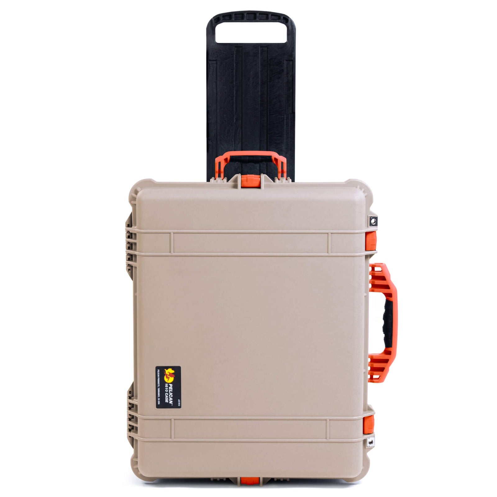 Pelican 1610 Case, Desert Tan with Orange Handles and Latches - Empty