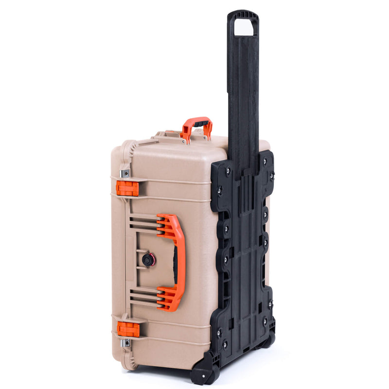 Pelican 1610 Case, Desert Tan with Orange Handles and Latches ColorCase 