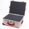 Pelican 1610 Case, Desert Tan with Red Handles and Latches ColorCase