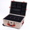 Pelican 1610 Case, Desert Tan with Red Handles and Latches ColorCase