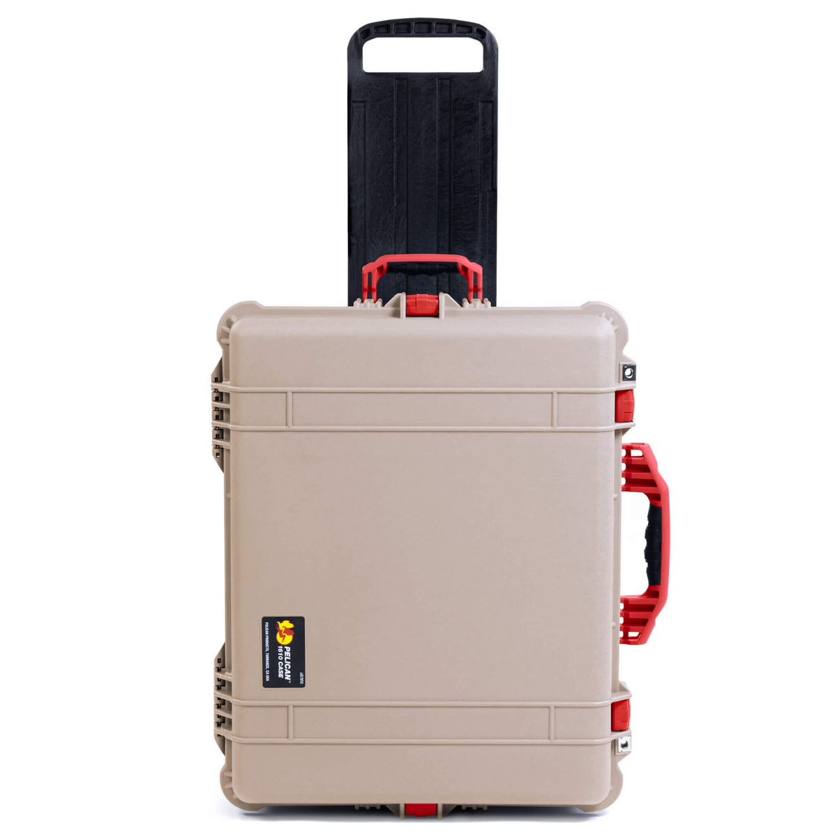 Pelican 1610 Case, Desert Tan with Red Handles and Latches