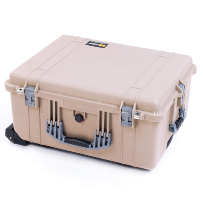 Pelican 1610 Case, Desert Tan with Silver Handles and Latches ColorCase