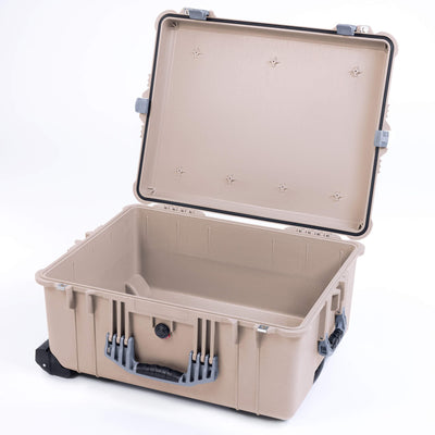 Pelican 1610 Case, Desert Tan with Silver Handles and Latches ColorCase