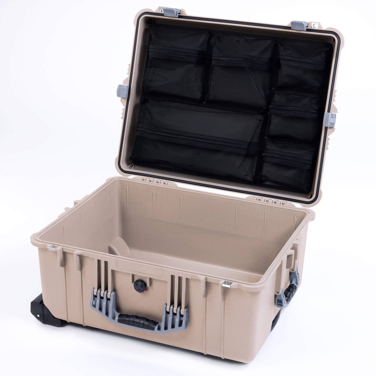 Pelican 1610 Case, Desert Tan with Silver Handles and Latches ColorCase 