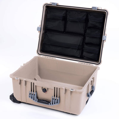 Pelican 1610 Case, Desert Tan with Silver Handles and Latches ColorCase