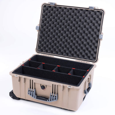 Pelican 1610 Case, Desert Tan with Silver Handles and Latches ColorCase