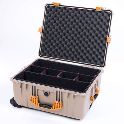 Pelican 1610 Case, Desert Tan with Yellow Handles and Latches ColorCase