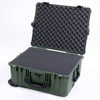 Pelican 1610 Case, OD Green with Black Handles and Latches Pick & Pluck Foam with Convoluted Lid Foam ColorCase 016100-0001-130-110