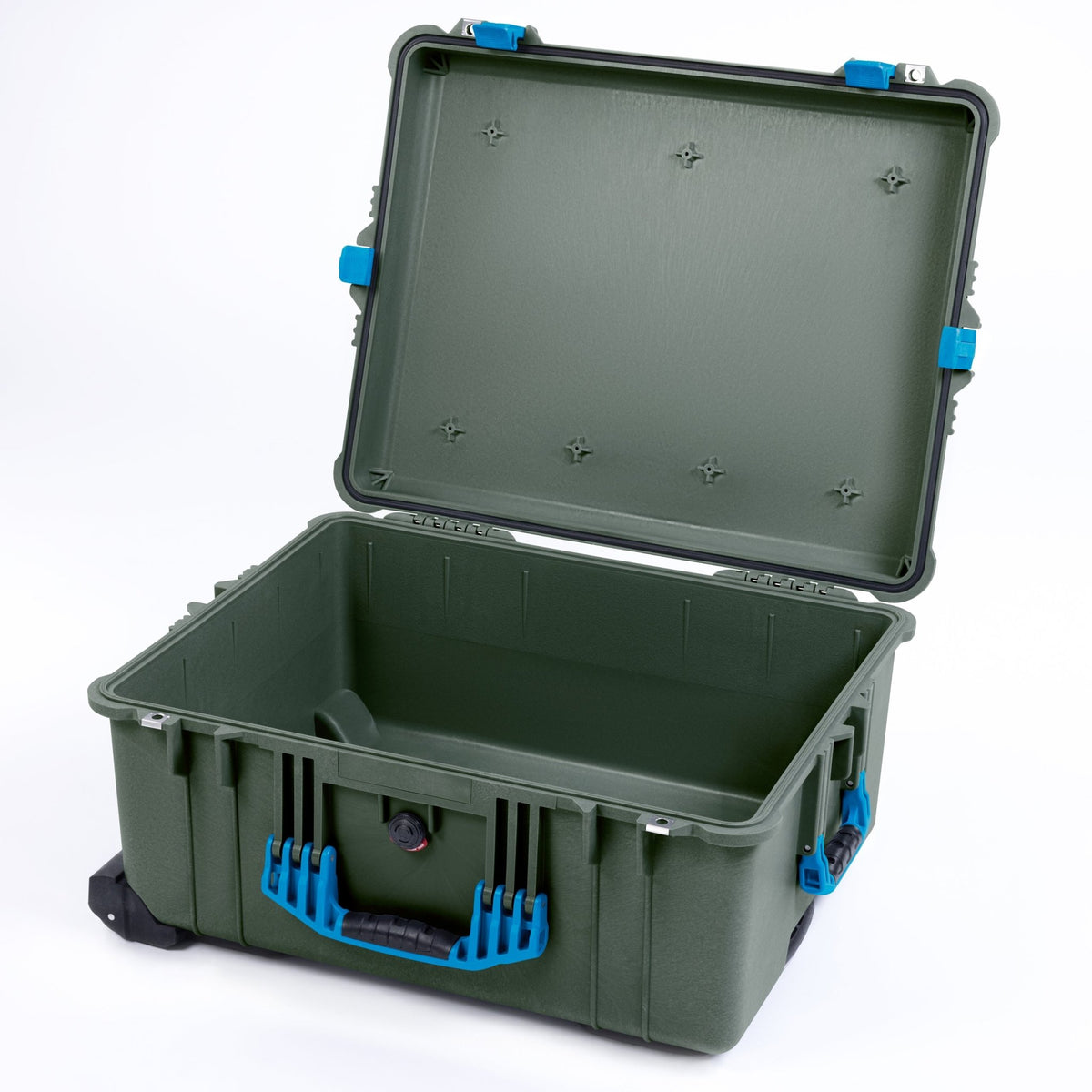 Pelican 1610 Case, OD Green with Blue Handles and Latches - Empty
