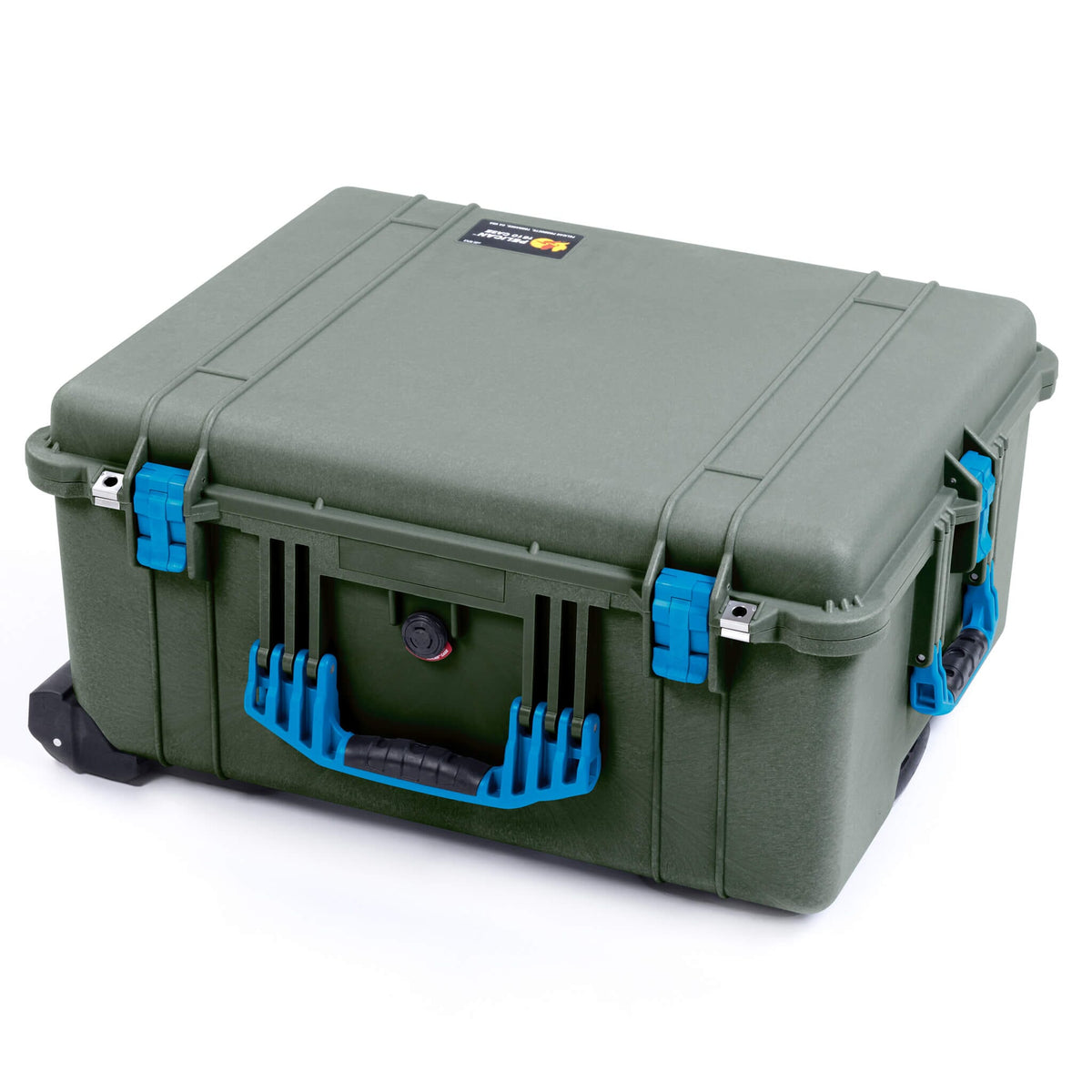 Pelican 1610 Case, OD Green with Blue Handles and Latches - Empty