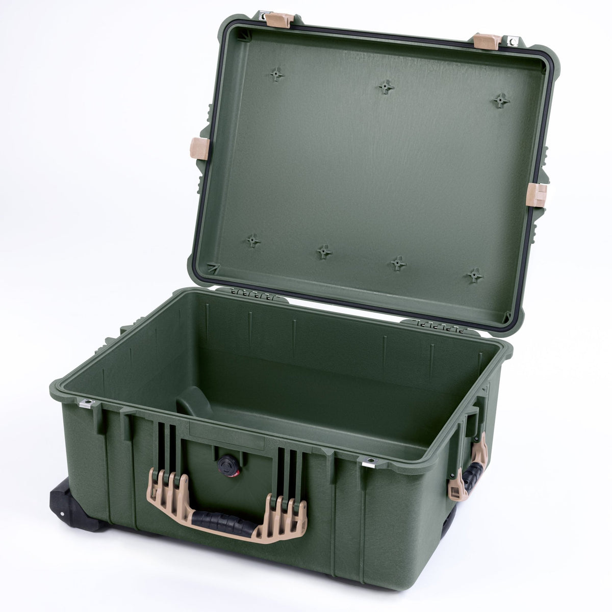 Pelican 1610 Case, OD Green with Desert Tan Handles and Latches - Empty